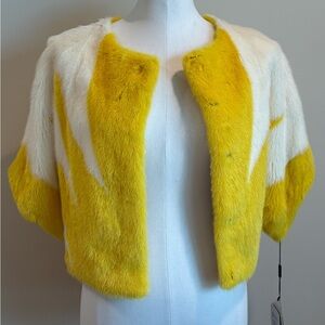 NWT, $2000 Real Mink Modern Chic Fur Cape / short sleeve